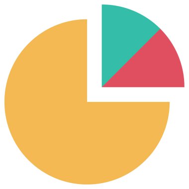 Pasta grafiği basit simgesi, vektör çizim