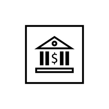 Banka simgesi, vektör illüstrasyonu