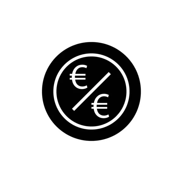 Euro Coin Icon Vector Thin Line Sign Isolated Contour Symbol — Stock Vector