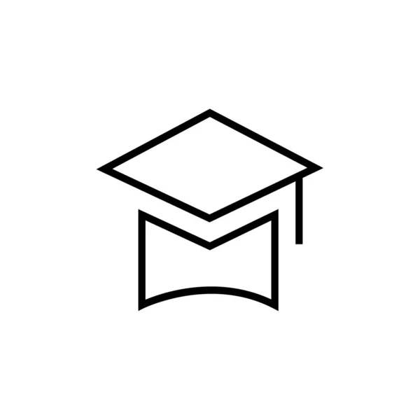 Chapeau Graduation Icône Vecteur Isolé Sur Fond Blanc — Image vectorielle