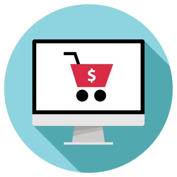 Online Shopping Simple Design — Stock Vector