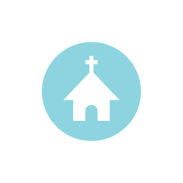 Kerk Pictogram Vector Illustratie Ontwerp — Stockvector