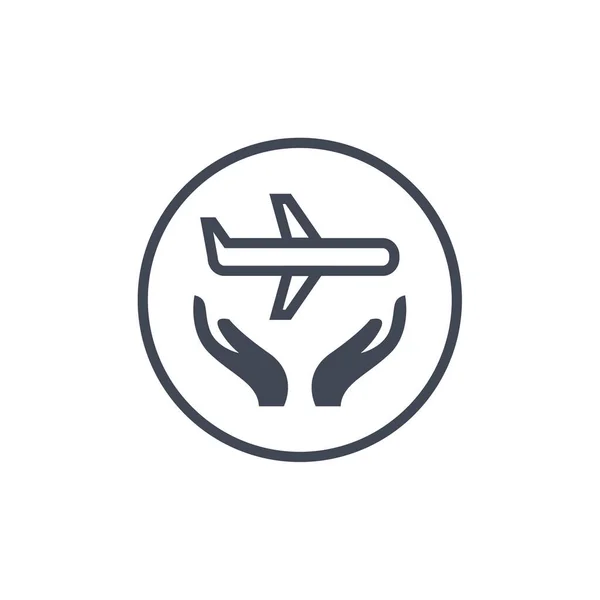 Icono Línea Dibujada Mano Del Avión — Archivo Imágenes Vectoriales