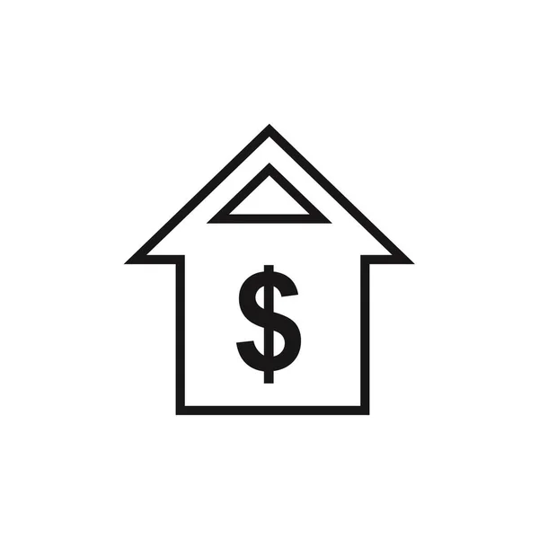 Будинок Додому Фінанси Гроші Онлайн Веб Іконка Проста Ілюстрація — стоковий вектор