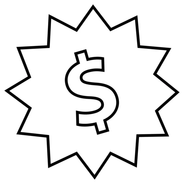 Dólar Icono Web Ilustración Simple — Archivo Imágenes Vectoriales