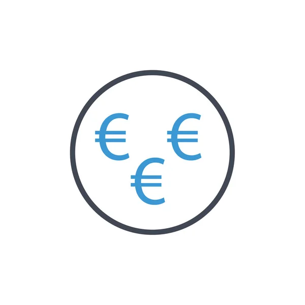 Euró Pénznem Ikon Vektoros Illusztráció — Stock Vector