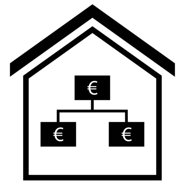 Imobiliário Casa Casa Web Ícone Ilustração Simples —  Vetores de Stock