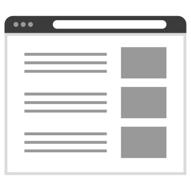 İnternet tarayıcı sayfası. ui ux 'nun basit tasarımı  