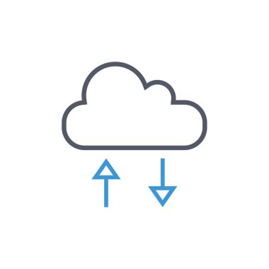 bulut hesaplama simgesi, vektör illüstrasyonu