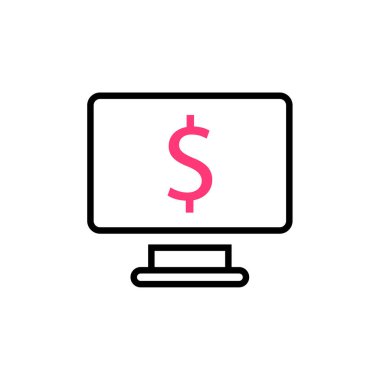 bilgisayar vektörü ince çizgi simgesi