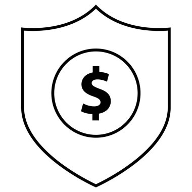 Dolar kalkanı. Web simgesi basit tasarım