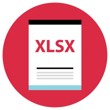 xlsx dosya biçimi simgesi, vektör illüstrasyonu basit tasarım