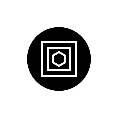 Soyut çokgen geometrik şekil simgesi, vektör illüstrasyonu