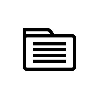 belge simgesi vektörü web ve mobil uygulama tasarımı, dizin logosu konseptiniz için beyaz arkaplanda izole edildi