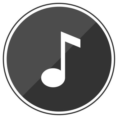 müzik notası simgesi siyah daire vektör illüstrasyonunda