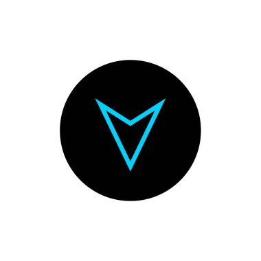 Web ve mobil uygulama tasarımınız için beyaz arkaplanda izole edilmiş ok simgesi vektörü, aşağı logo kavramı