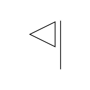 Ağ ve mobil uygulama tasarımınız için beyaz arkaplanda izole edilmiş bayrak simgesi vektörü, el imleci logosu kavramı