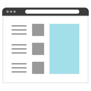 Tarayıcı. Web simgesi basit illüstrasyon