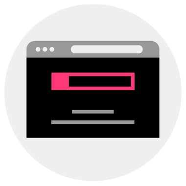 tarayıcı pencere simgesi. Web için web sayfası düğmesi vektör simgelerinin basit çizimi