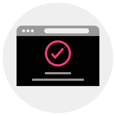 Web tarayıcı simgesi. Düz dizayn. Vektör illüstrasyonu. 