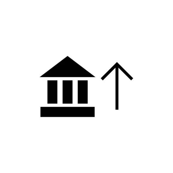 Vettoriale Icona Della Banca Isolato Sfondo Bianco Progettazione Web Mobile — Vettoriale Stock