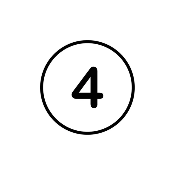 Nummer Fyra Ikon Vektor Illustration — Stock vektor
