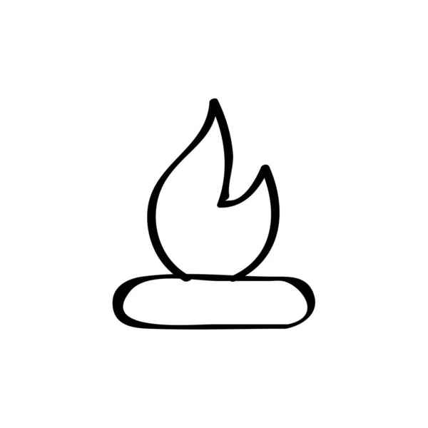 Φλόγα Φωτιά Διάνυσμα Εικόνα Σύμβολο Λεπτής Γραμμής — Διανυσματικό Αρχείο