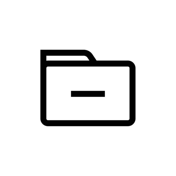 Signe Négatif Sur Icône Dossier Archive Illustration Plate Simple Minimaliste — Image vectorielle