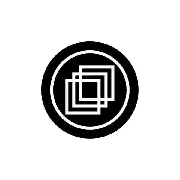 Letra Inicial Com Design Logotipo Preto Branco — Vetor de Stock