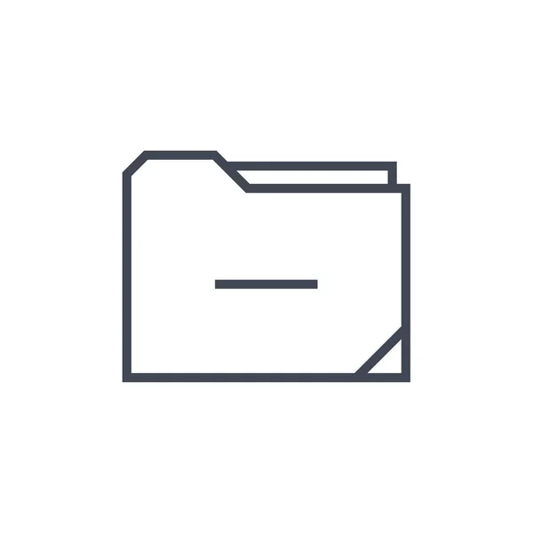 Folder Vector Icon Thin Line Sign Isolated Contour Symbol Illustration — Stockvektor