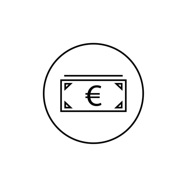 Euro Pengar Ikon Vektor Illustration — Stock vektor