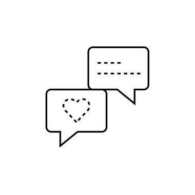 Sohbet simgesi vektörü beyaz arkaplanda izole edildi, Metin Mesajlaşması logosu kavramı 