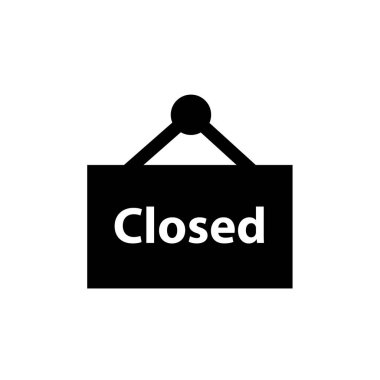 kapalı işaret simgesi vektör illüstrasyonunu asıyor