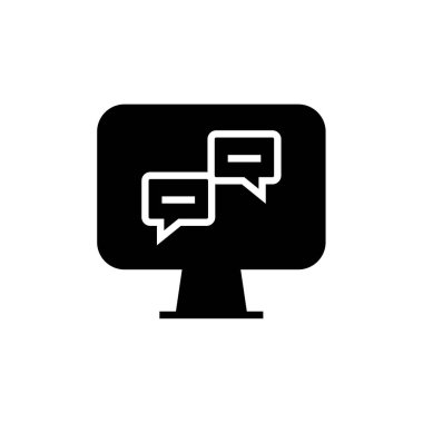 Sohbet simgesi vektörü beyaz arkaplanda izole edildi, Metin Mesajlaşması logosu kavramı 