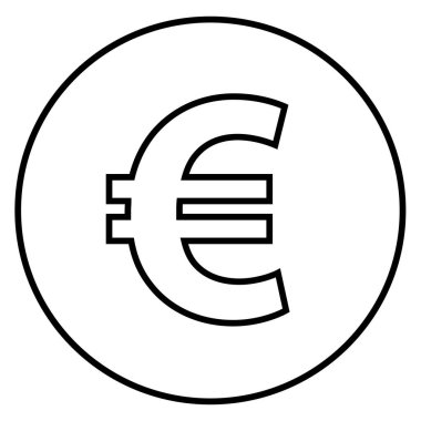 Çember vektöründe avro işareti simgesi