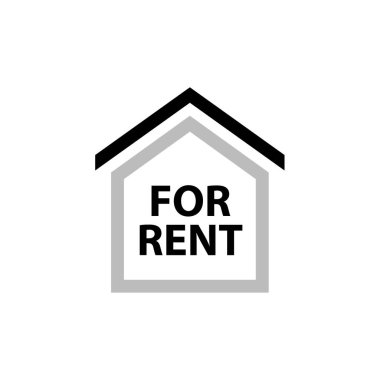  Kiralık ev forrent web simgesi için basit illüstrasyon