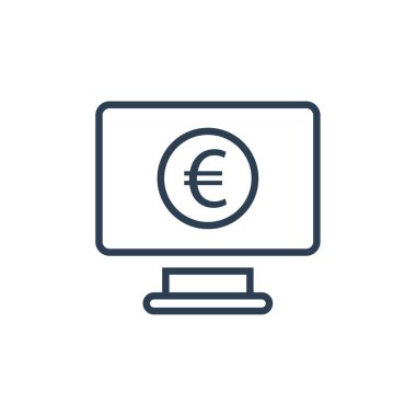 Euro işareti simgesi, vektör illüstrasyonu basit tasarım 