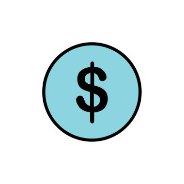 Dolar simgesi, basit web logo illüstrasyonu 