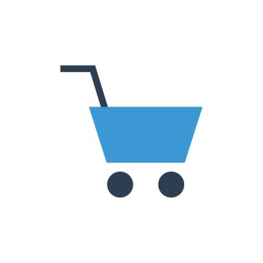 Alışveriş arabası ikon vektör illüstrasyonu