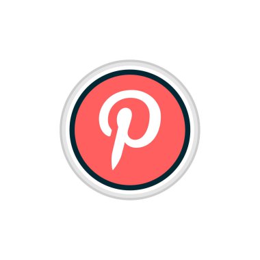 pinterest sosyal medya logosu, vektör illüstrasyonu