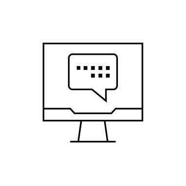 Sohbet simgesi vektörü beyaz arkaplanda izole edildi, Metin Mesajlaşması logosu kavramı 