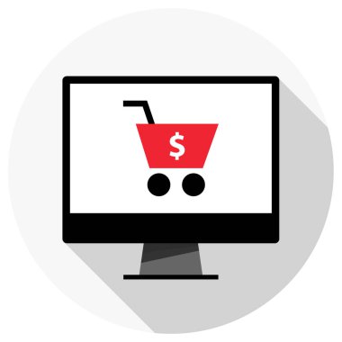 İnternetten alışveriş. vektör illüstrasyonu