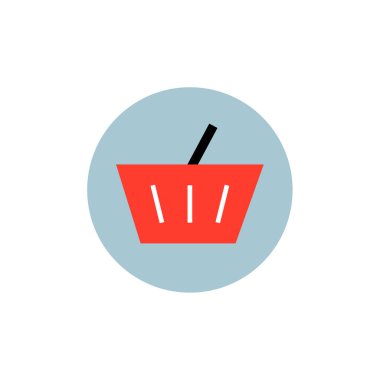 Alışveriş sepeti simgesi, vektör illüstrasyonu