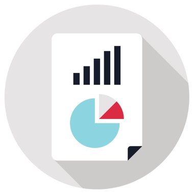 Pasta grafiği basit simgesi, vektör çizim