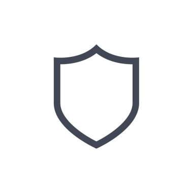 Kalkan çizgisi simgesi, beyazda izole edilmiş. vektör illüstrasyonu