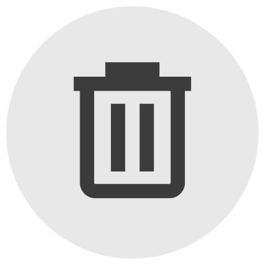 Çöp kutusu, çöp simgesi basit vektör illüstrasyonu