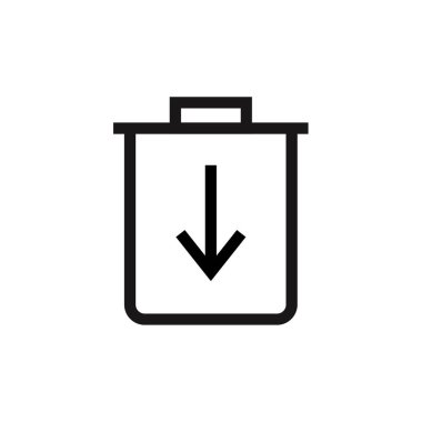Çöp kutusu, çöp simgesi basit vektör illüstrasyonu