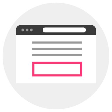 tarayıcı pencere simgesi. düz dizayn. vektör illüstrasyonu. 