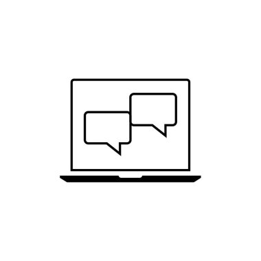 Sohbet simgesi vektörü beyaz arkaplanda izole edildi, Metin Mesajlaşması logosu kavramı 