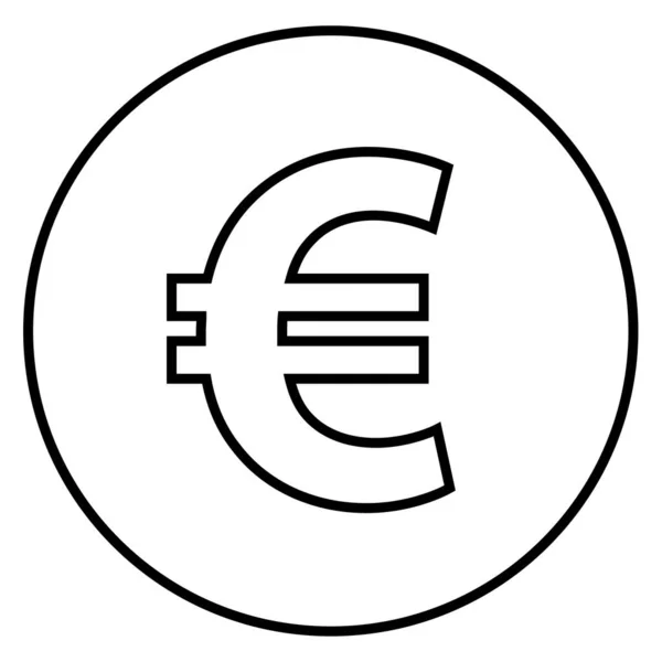 Icono Signo Euro Vector Círculo — Archivo Imágenes Vectoriales